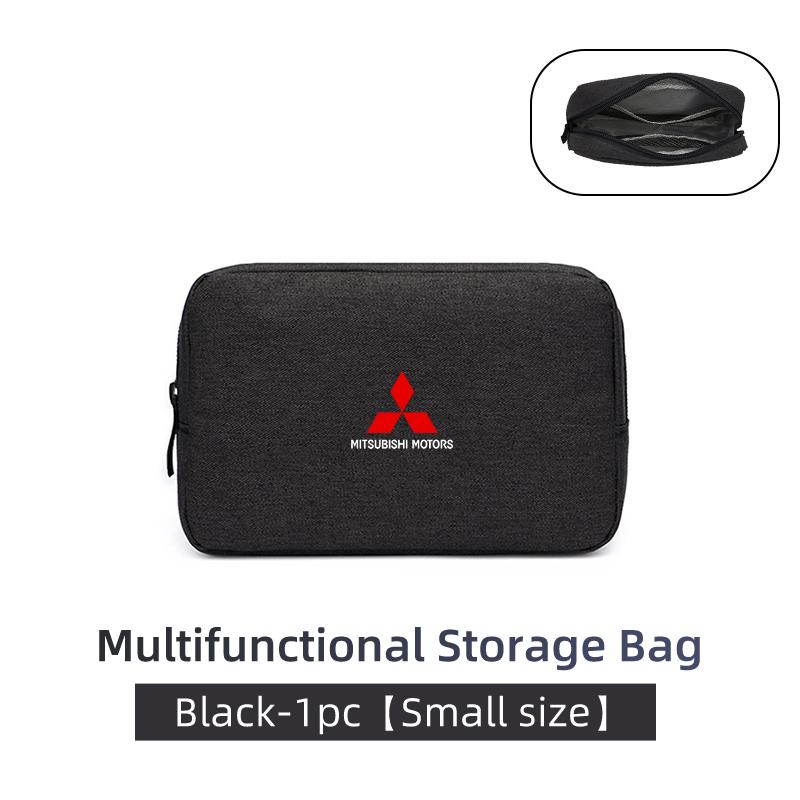 Car Digital Storage Bag USB Gadget Anti-dust Cable Pouch For Mitsubishi Outlander Pajero Sport Lancer EX ASX L200 Eclipse