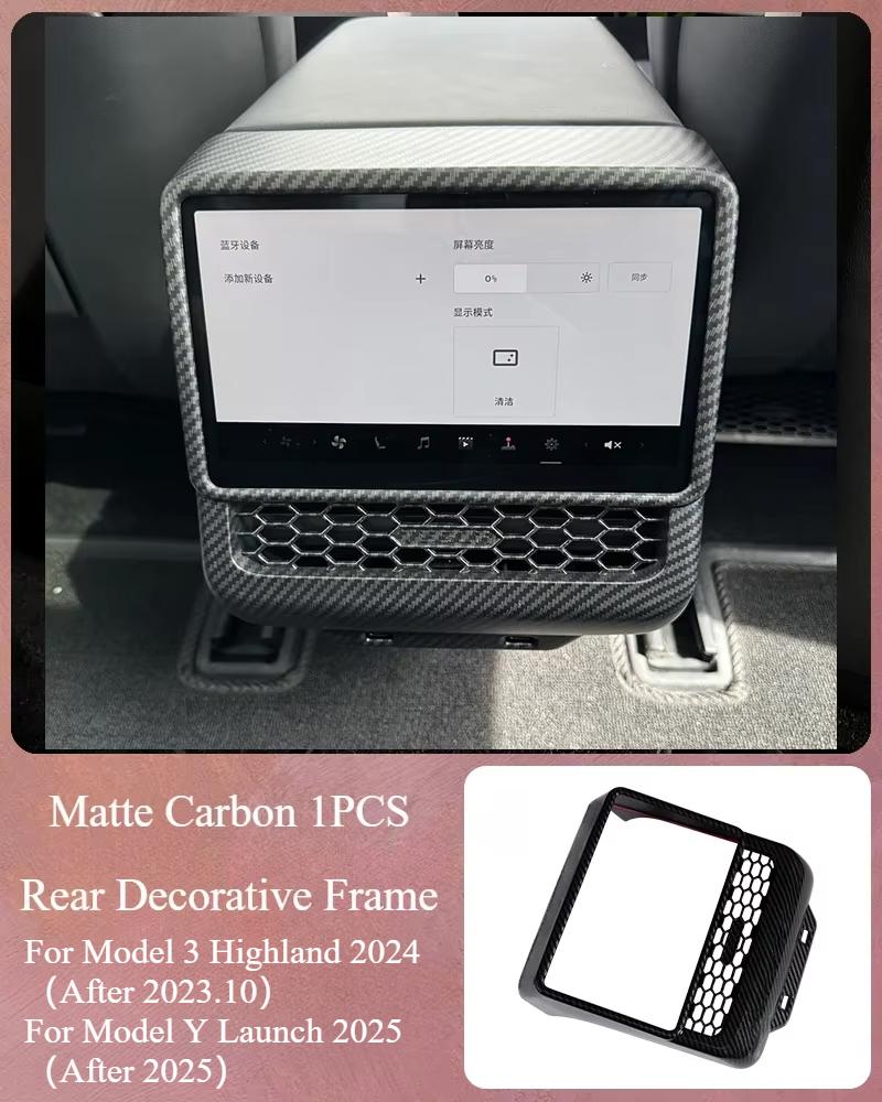 Back Air Vent Trim Protective Cover for Tesla Model 3 Highland Model Y Juniper 2025 Rear Anti Kick Cover Rear Air Outlet Frame