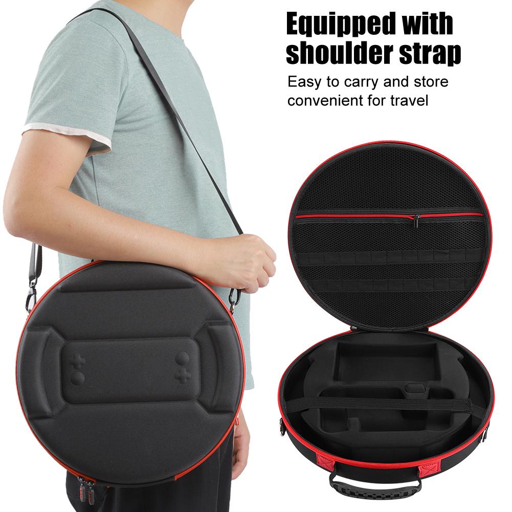 EVA Black Red Fitness Ring Storage Bag Messenger Portable Travel Handbag for Switch