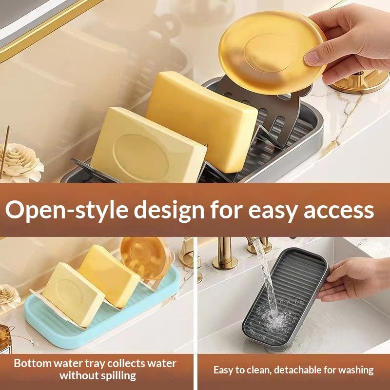 New Stainless Steel Soap Dish Self Draining With Tray Bar Soap Holder For Shower Sink Kitchen Bathroom Soap Dish With Drainage