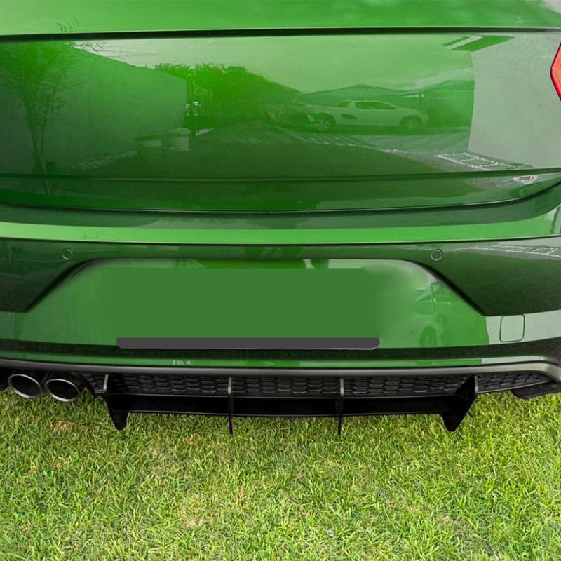 4 Fins Car Rear Bumper Diffuser For Volkswagen Polo MK6 GTI 2017 To 2021 ABS Hatchback Body Kits Splitter Spoiler Black Tuning