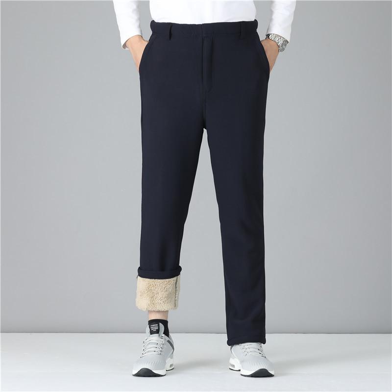 

Мужские осенне-зимние брюки больших размеров с утолщенной подкладкой, свободные, теплые и удобные, с высокой талией, для занятий спортом на открытом воздухе M