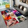 3D Billie Eilish Sänger Star Teppich für Spielzimmer Schlafzimmer Wohnzimmer Sofa Heimdekoration, Kinder Spielbereich Teppich Rutschfeste Bodenmatte