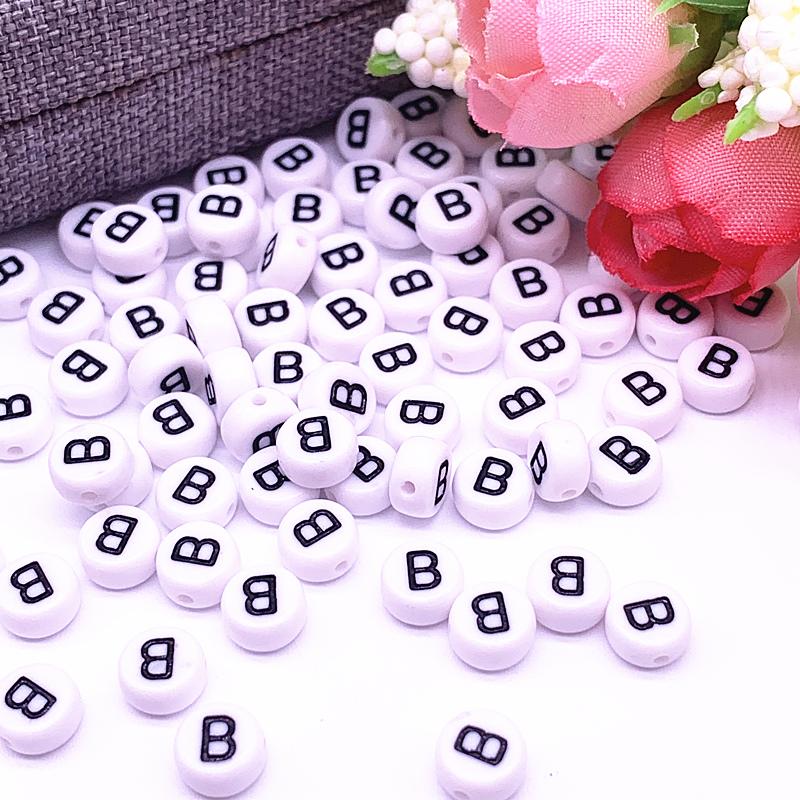100pcs/lot 7x4mm 26 Letter Beads Round Shape Beads Alphabet Letter Charms for Make Jewelry Accessories