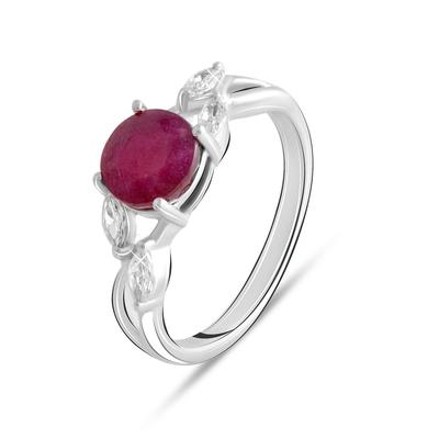 Silver Ring with Natural Ruby 1.963ct (2072829) 2.76 Gr. 925 Samples