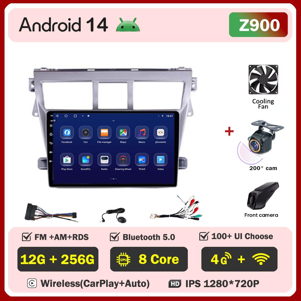 For Toyota Vios Yaris 2007 2008 -2012 Car Radio Player Car Carplay Screen Autoradio Mirror Link Car Intelligent Systems 8 Core