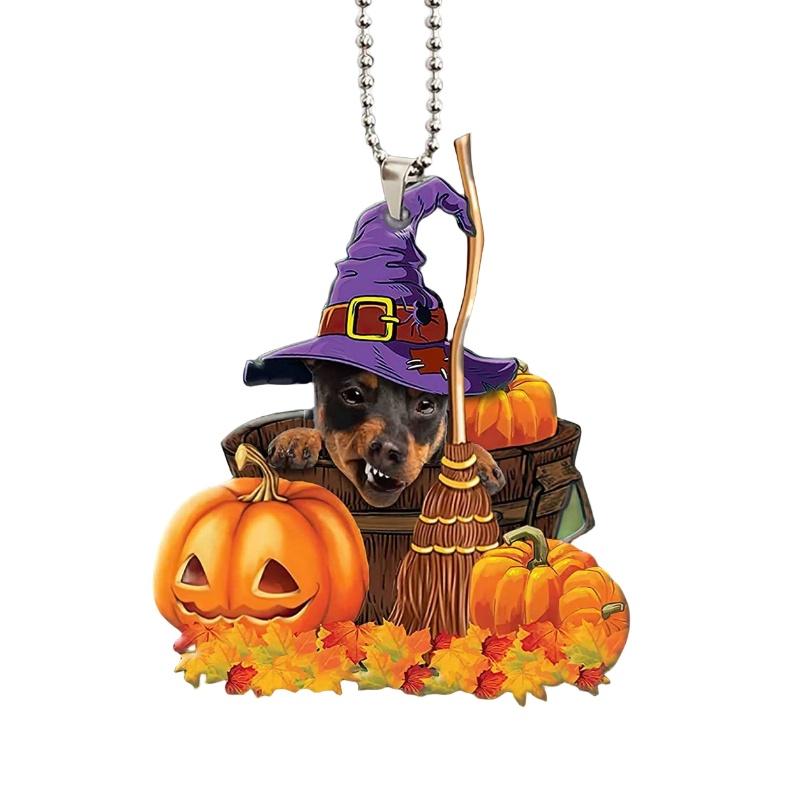 Halloween Pumpkin Cat And Dog Car Hanging Decoration For Home Acrylic Material Cartoon Style In 10 Colors) Perfect For Cross-border Export