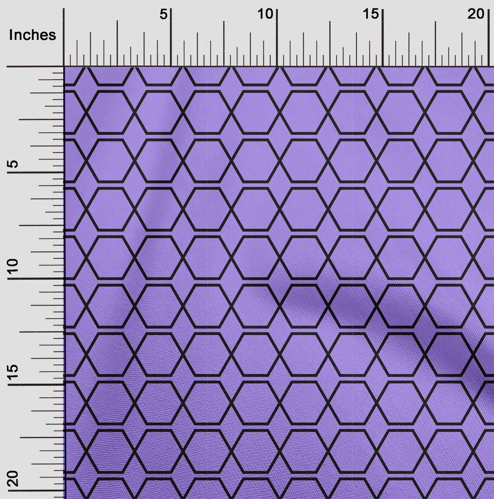 oneOone Cotton Flex Medium Purple Fabric Geometric Shape Quilting Supplies Print Sewing Fabric By The Yard 40 Inch