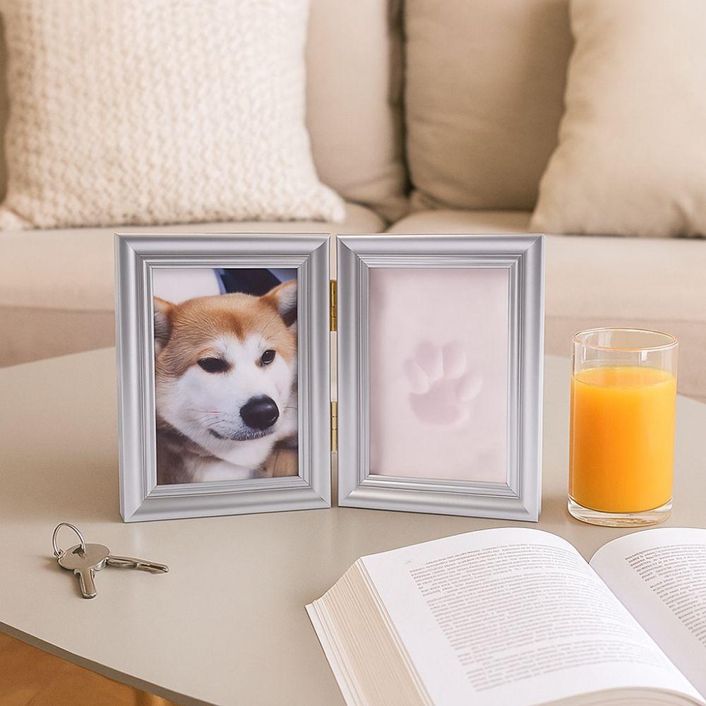 Metal Buckle Paw Print Memorial Frame Foldable Pet Handprint Shadowbox  DIY Craft Project