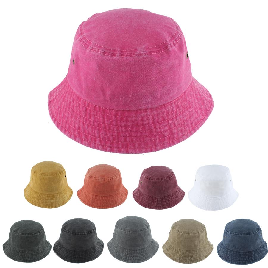 My Extreme Outdoor Activities Women's Rose Red Summer Washed Denim Bucket Hats Foldable Packable Soild Color Fisherman Hat Bob Caps Hip Hop Gorros Men Panama Sun Cap 56-59Cm