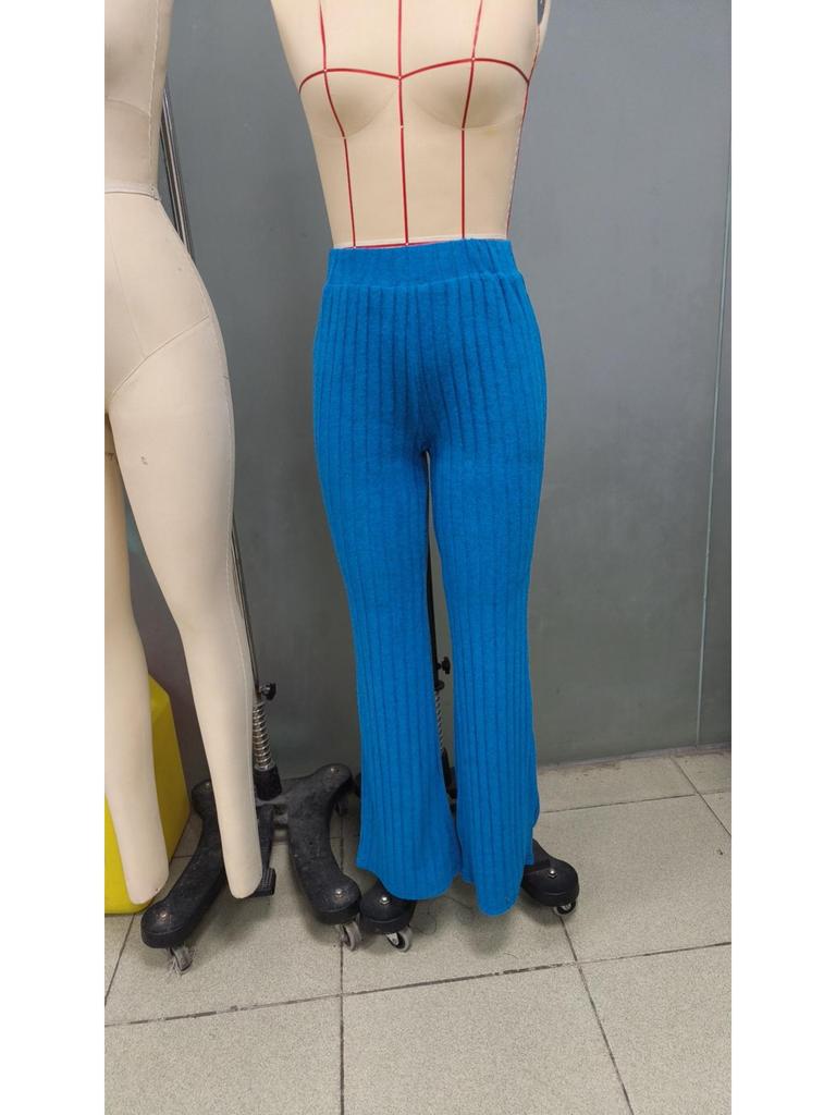 2024 Autumn/Winter Women's European & American Fashion High-Waist Flare Pants - Slimming Solid Color