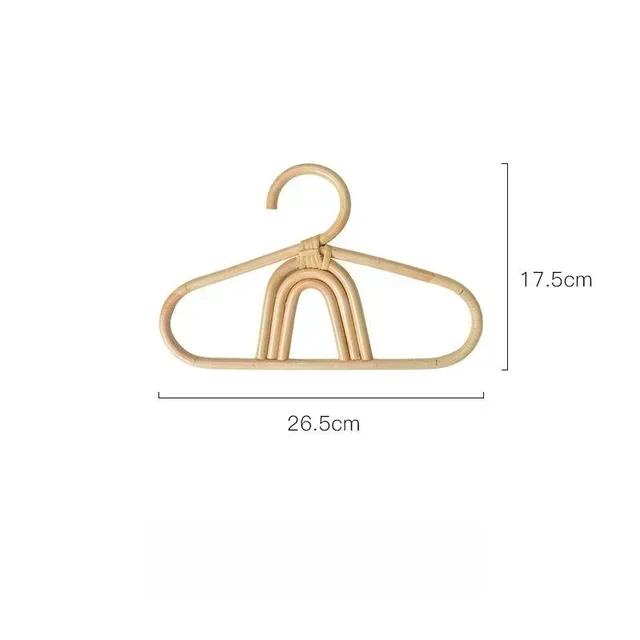 

1pc Rattan Boho Kids Clothes Hangers Heavy Duty Wall Mounted Baby Clothes Rack Home Daily Practical Clothing Storage Organizer