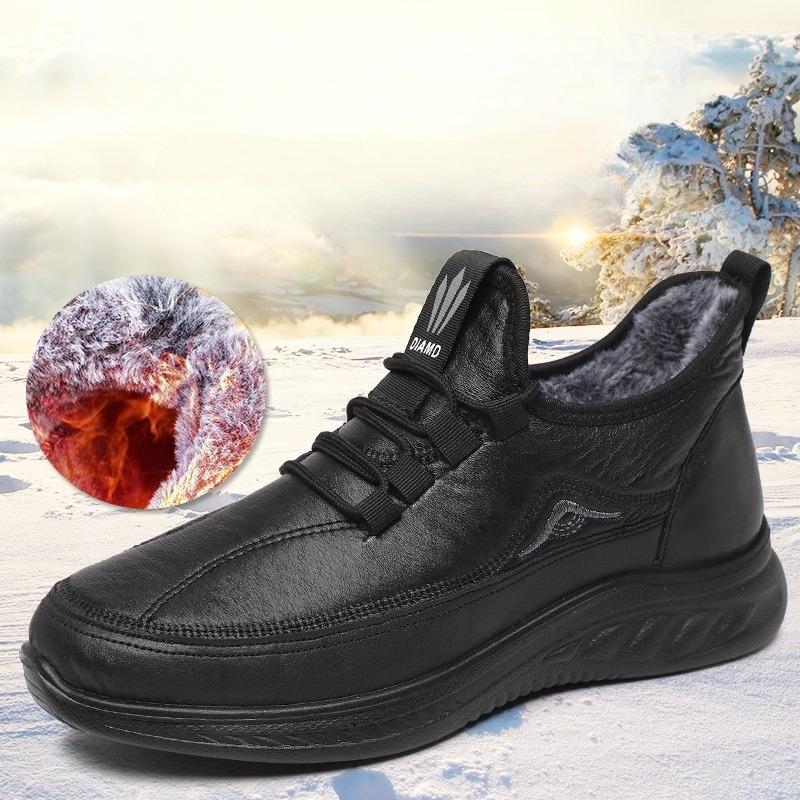 Fleece and Thickened Cotton Boots, Men's Cloth Shoes, Men's Soft-soled Anti-slip and Warm Shoes