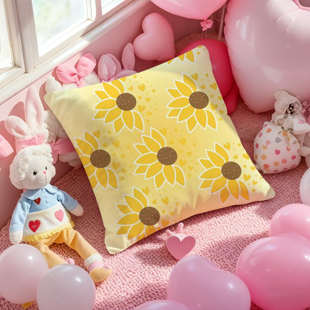 anime Yellow Printed Pillow Case Soft Plush Fabric DoubleSided Printed Cushion Cover Warm Winter Sofa Pillow Case