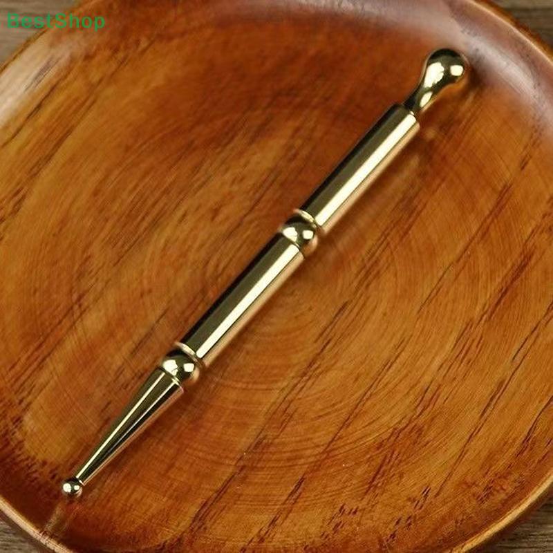Dual Head Brass Facial Massage Stick,Handheld Fascia Scraping Stick,Acupoint Massage Stick,Acupoint Pen Body Massager