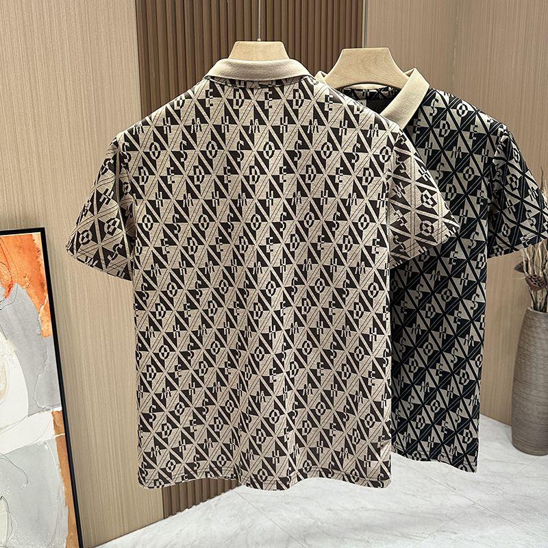 Pánské polokošile s krátkým rukávem Letní Nové Knoflíky Pěkné Špičkové Slim Ležérní S polovičním rukávem Klopa Zralé Tričko Trendy Značka