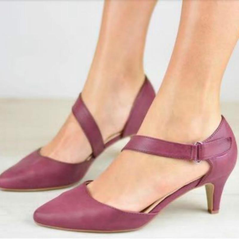 Moda Sexy Zapatos de Mujer Tacones de Oficina Zapatos Casuales Elegantes  Tacón Bajo Sandalias Puntiagudas Femeninas comprar a buen precio — entrega  gratuita, reseñas reales con fotos — Joom