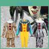 Authentic Pennywise Cosplay Costume For Kids Stephen King's It Clown Suit For Halloween Party