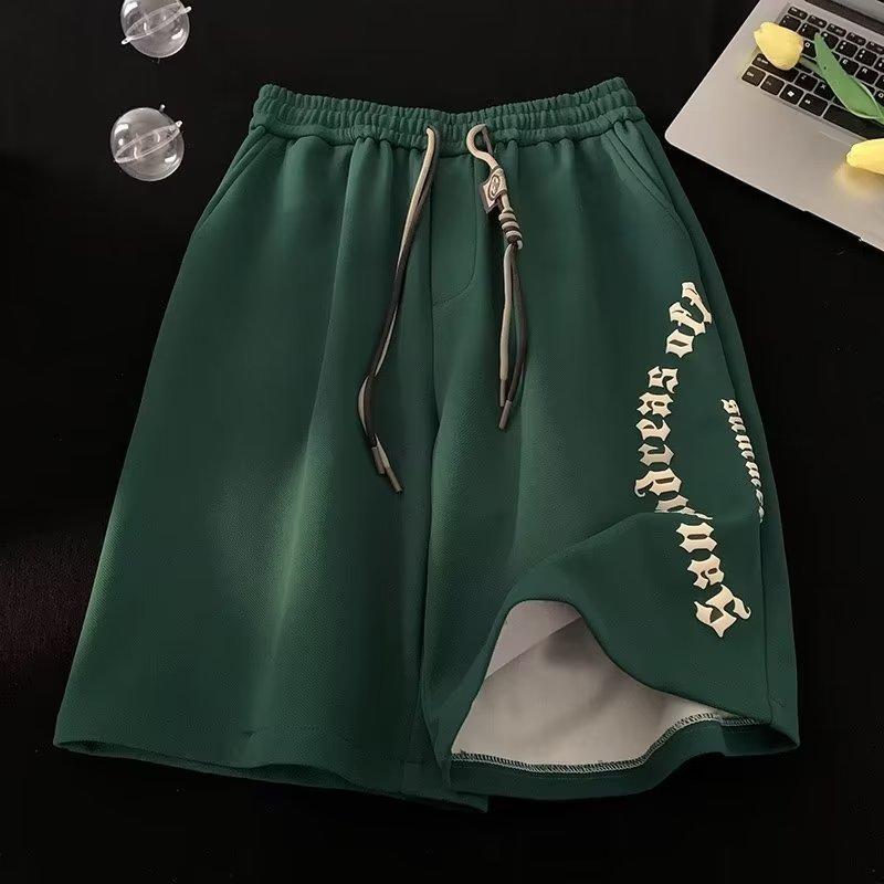 

Plus Size Men Shorts Casual Short Pants Oversize Beach Shorts Retro Letters Print Sports Shorts Five Points Shorts Men s Clothing XXXXXL зелёный