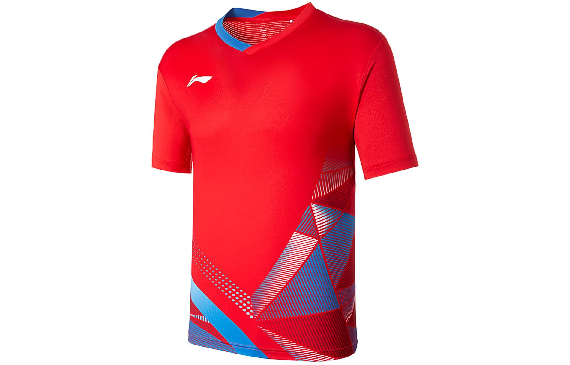 Li Ning Badminton Collection T Shirt Unisex Vermilion AAYU129-3 XS