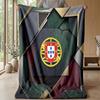 Portugal Football Printed Flannel Blanket Skin Friendly Warm Decorative Throw for Indoor Couch Bed Daily Use