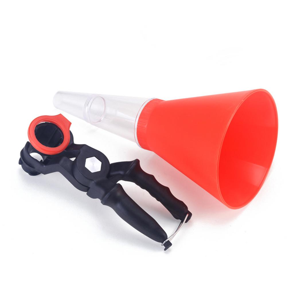 Car Truck Engine Oil Funnel Adjustable Fixed Bracket Filling Spout Pour Tool Kit