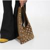 European American Fashion Tote Bags Stylish Shoulder Bags With Studs Dots New Suede Handbags Versatile Solid Color Commuter Bags