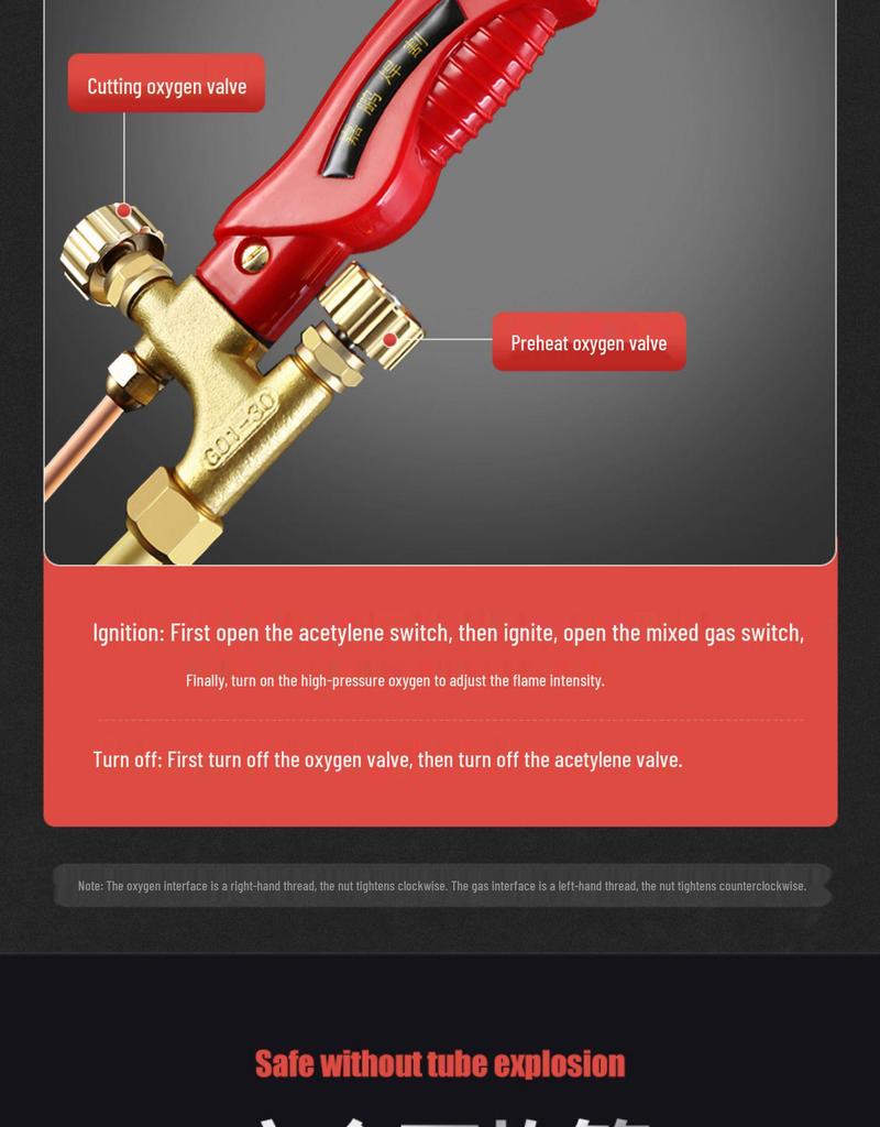 G01 Series All-Copper Stainless Steel Oxygen-Acetylene & Propane/LPG Cutting Torch