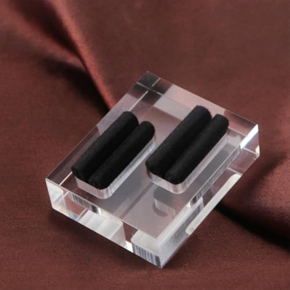 BCOATH acrylic double slot ring stand features a smooth surface and stable installation, square s...