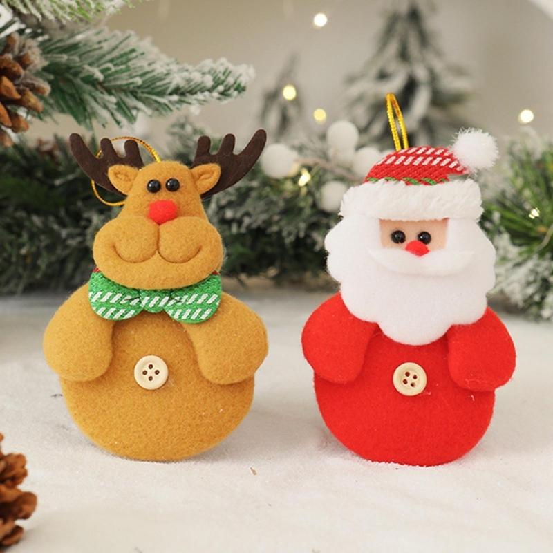 30 Pcs Plush Doll Socks Christmas Tree Pendants Christmas Tree Decorations Ornaments Set Lovely Santa Hanging Ornaments
