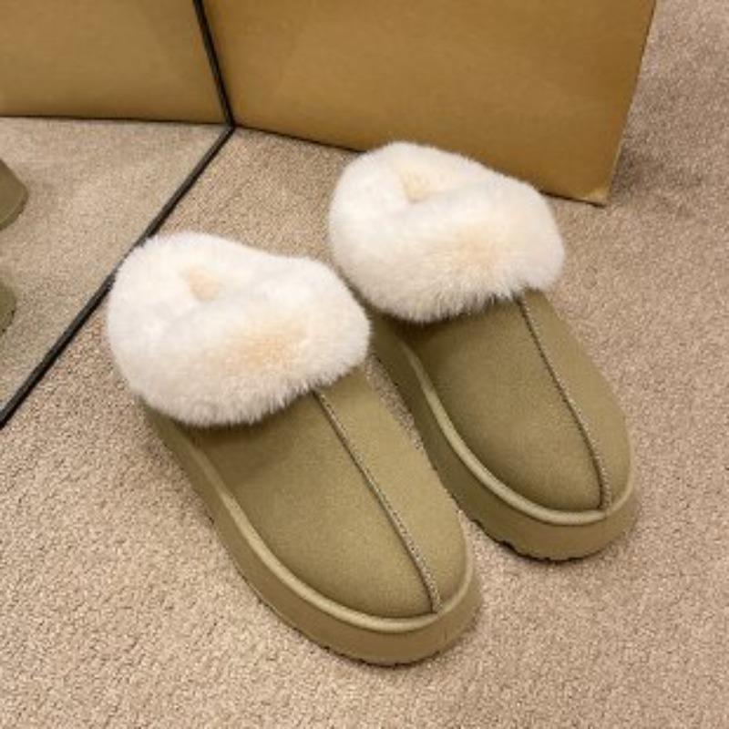 

Winter new thick-soled warm snow boots women s thickened warm fur integrated outer wear one pedal hair mouth 43 світло-коричневого кольору