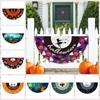 Polyester Halloween Fan Flag Decorative Ghost Pumpkin Bunting Flag  for Home