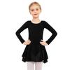 Girls' Color Long-sleeved Tulle Bodysuit Dance Costume