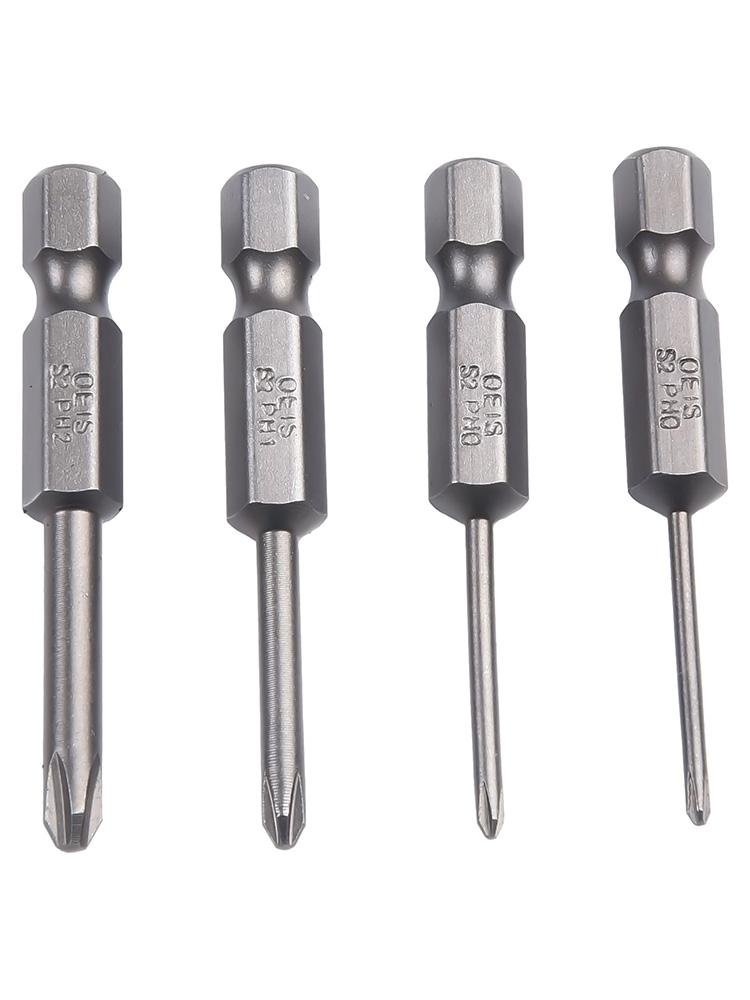 Screwdriver Bits PH1 PH2 4Pcs/set 50mm Alloy Steel