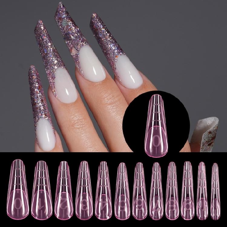 120 UVS Żel Akryl Formy do Zdobień Paznokci Sztuczne Końcówki Paznokci Przezroczyste Pełne Pokrycie Formy Duals Nail System z Podziałką do Przedłużania