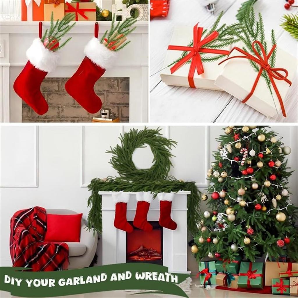 Artificial Pine, Needles, Christmas Tree Accessories, 10 Pieces