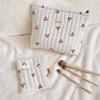 Cherry Print Travel Toiletry Bag - Large Capacity, Portable Handheld Cosmetic Pouch