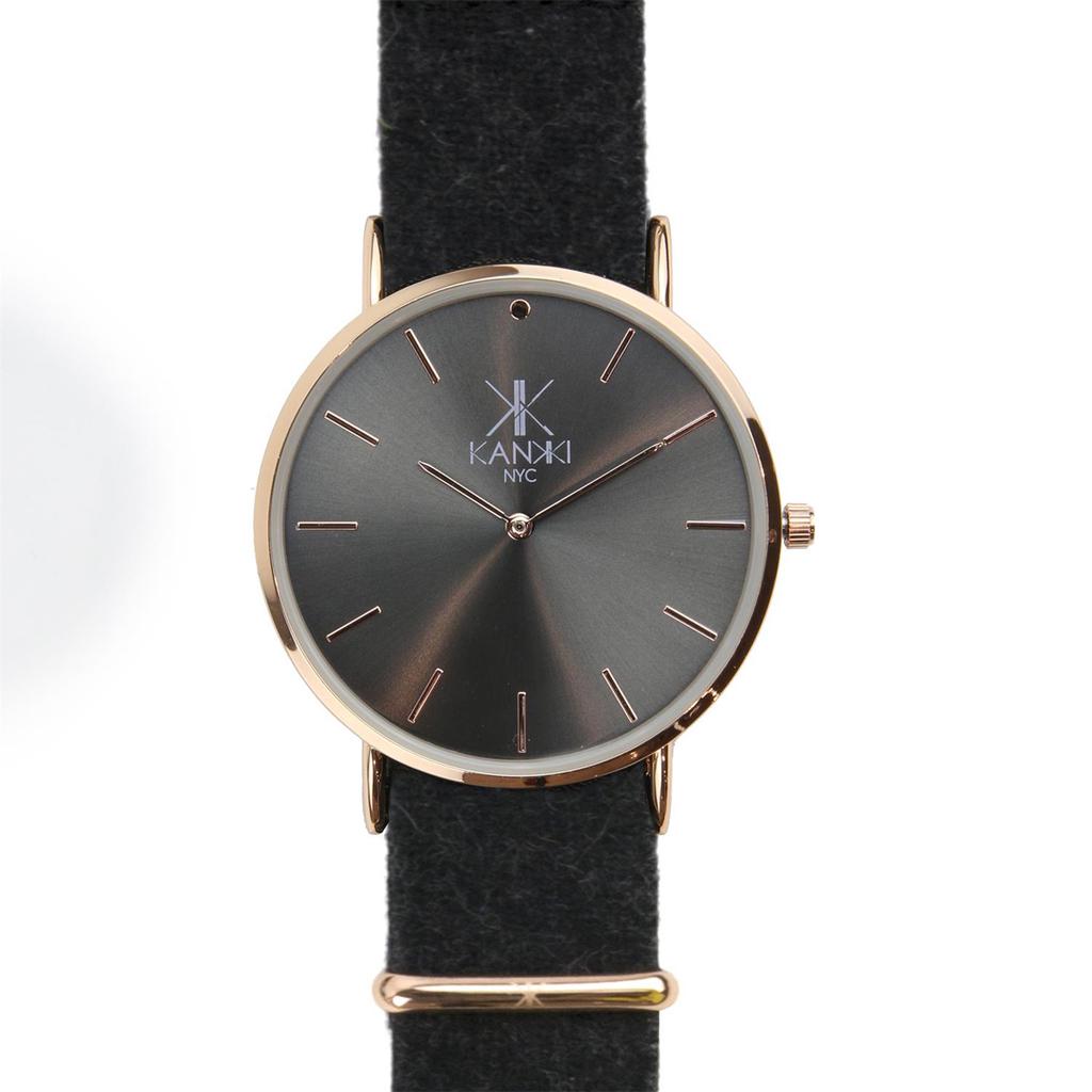 Les Trésors De Lily [Q4417] - 'Cameleon' Black Rose Gold Watch Box (2 Bracelets)