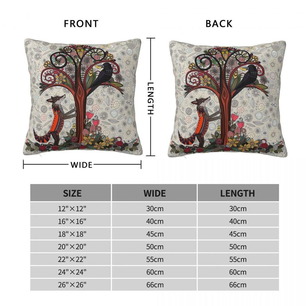Fox And Crow Aesopica Square Pillowcase Polyester Linen Velvet Pattern Zip Decor Throw Pillow Case Bed Cushion Cover