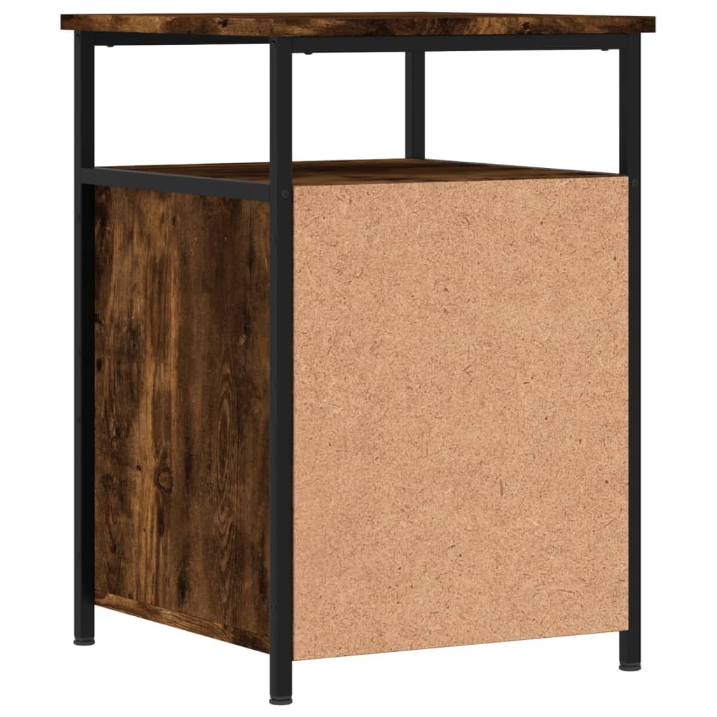 Nightstand Smoked Oak Finish 40 x 42 x 60 cm Engineered Wood