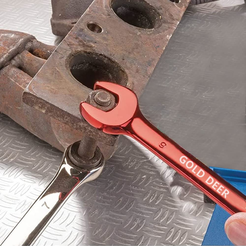 GOLD DEER Thin Spanner Mini Spanner Combination Metric Mini Slim Wrench Combination Spanner Wrench Tightening and Loosening Micro 11mm Set, Set,