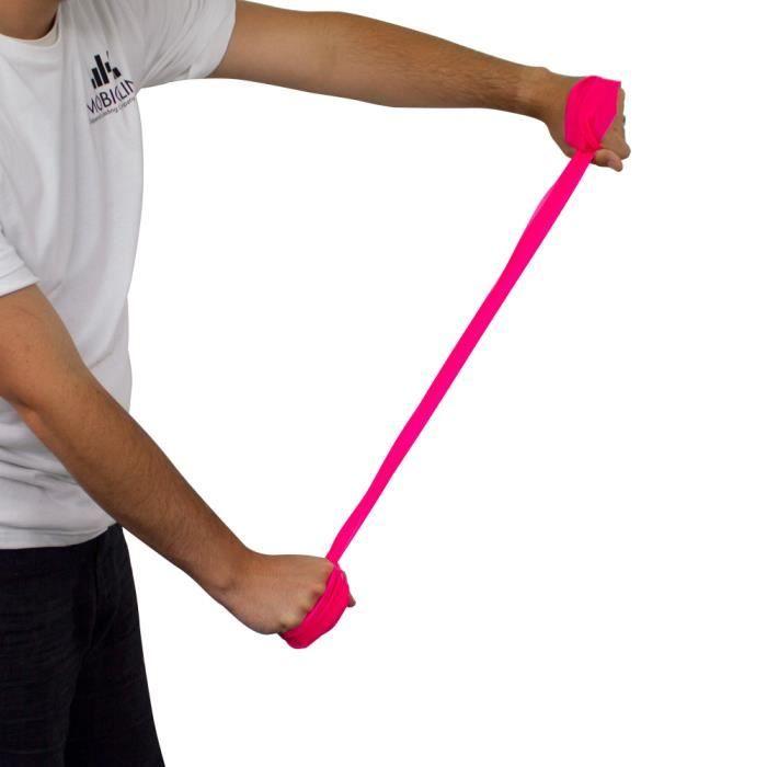 Bande élastique de fitness - MOBICLINIC - Rose - Faible résistance - Idéal pour la musculation et la rééducation