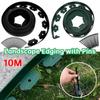 10M Fixed Landscape Edging Garden Edging Borders with 30 Anchoring Stakes No- Dig Garden Edging Coil for Lawn Yard Pathway Drive