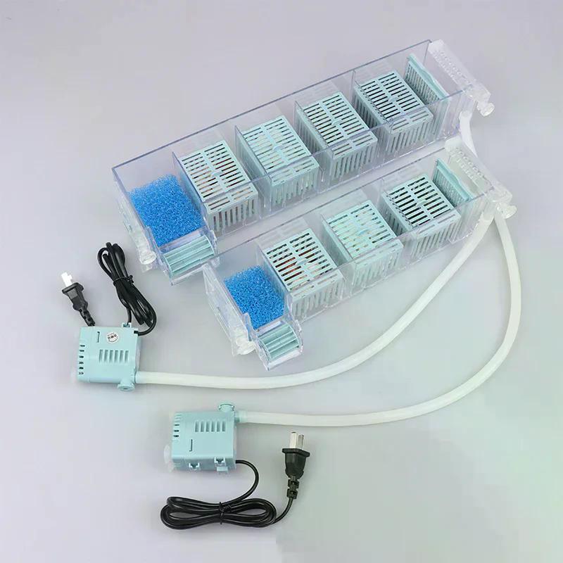 Neuer wandmontierter Wasserfallfilter-Roller für Aquarien, ,Zirkulierende Sauerstoffanreicherung,Mehrschichtiger Topffilter für Aquarien