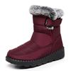 2025 New Arrival Cotton-Lined High-Top Insulated Women's Snow Boots with Velcro Closure Waterproof Women's Boots for Casual Wear