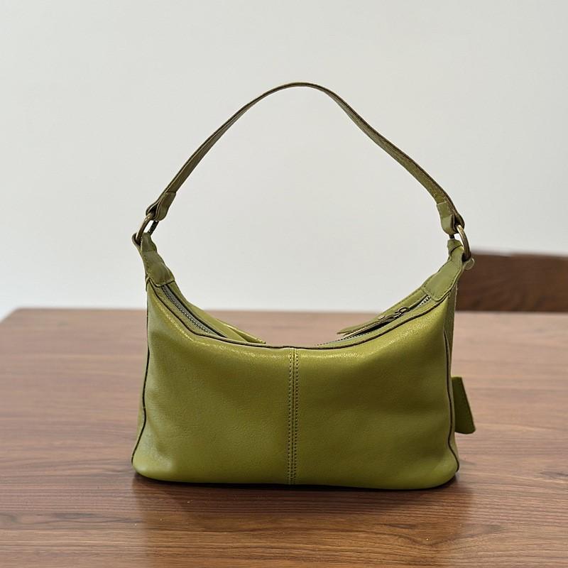 Johnature Genuine Leather Casual Women's Bag Soft Cowhide Solid Color Versatile Shoulder Crossbody Bag