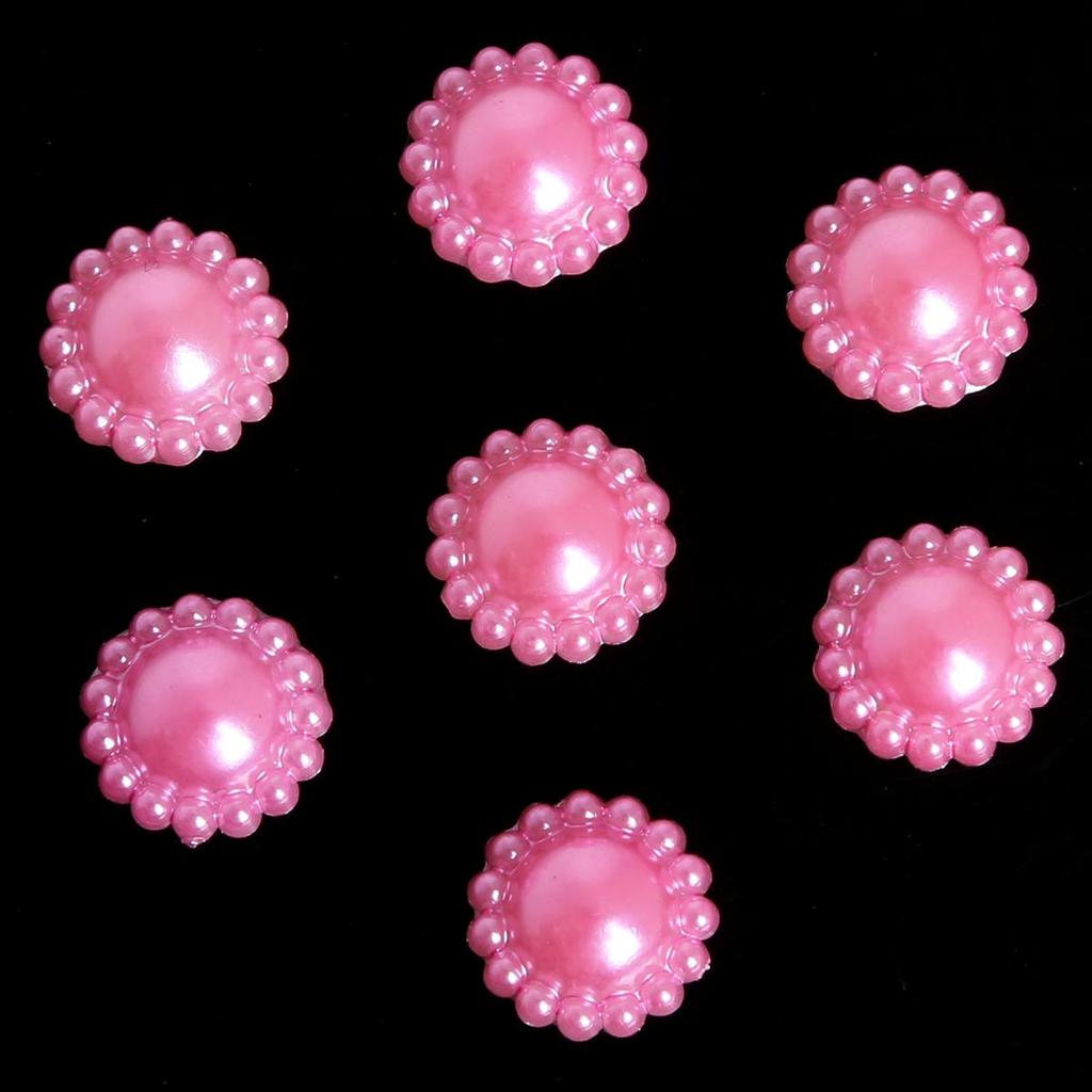 50pcs/bag 12mm Colorful Lacy Half Round Flat Beaded DIY Jewelry Handmade Accessories