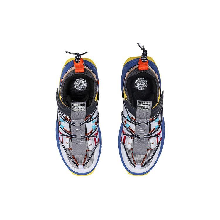 Li Ning Pangu Youth Edition Non-Slip Shock Absorbing Wear-Resistant Casual Shoes Kids Sneakers White Black Gray YKCQ194-7