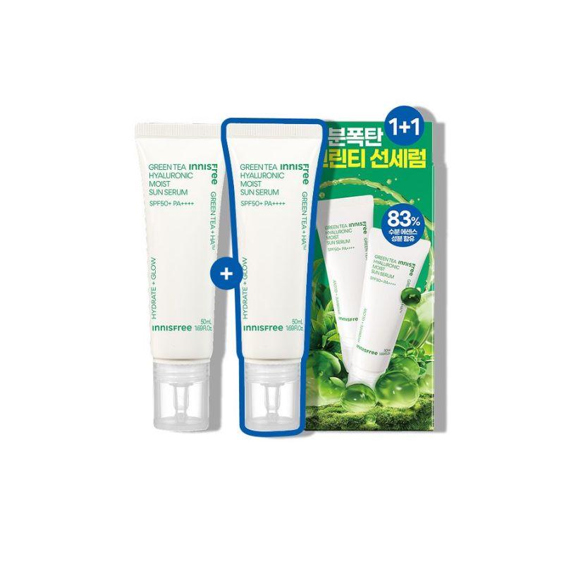Innisfree Green Tea Hyaluronic Sun Serum 50mL 1+1 Set