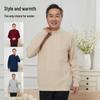 Hengyuanxiang Men's Pure Cashmere Thickened Round Neck Pullover Sweater